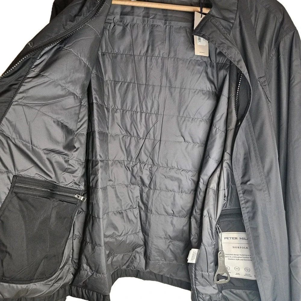 Peter Millar Norfolk Bomber Jacket / MF24Z03 / Color Black /‎ Size XXL